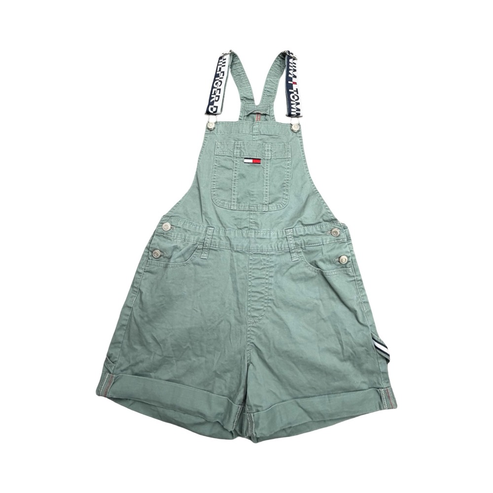 Tommy Hilfiger Denim Overalls Women 2 Sage Green Cotton Stretch Workwear